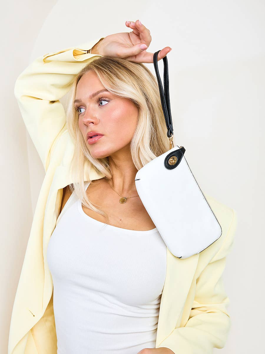 Kendall Crossbody/Wristlet w/ Twist Lock Closure: Avocado