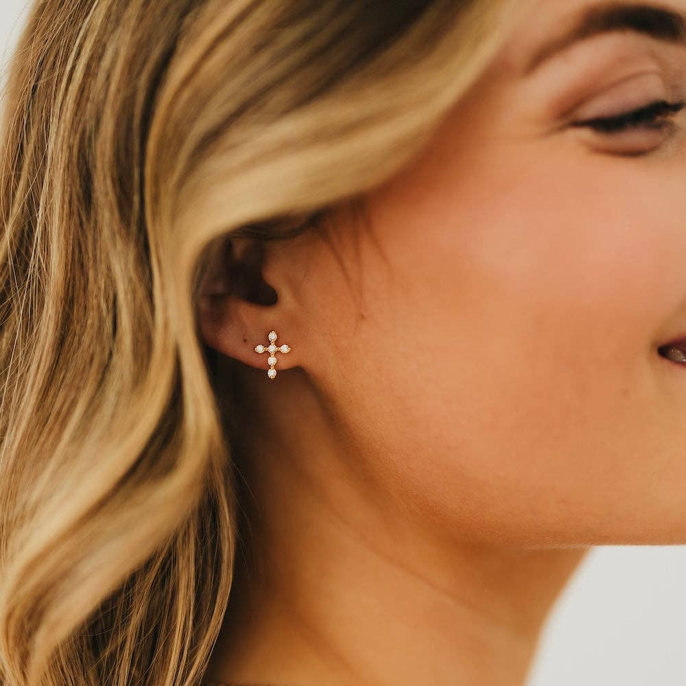 Diamond Cross Stud