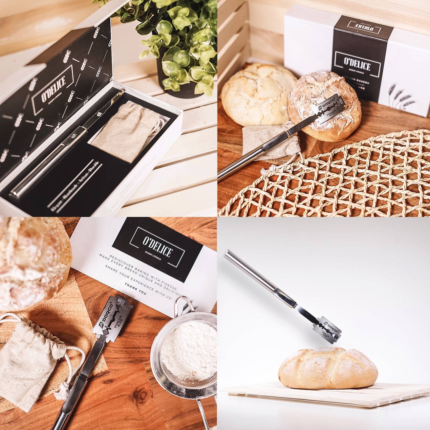 Stainless Steel Bread Lame with Storage and Blades