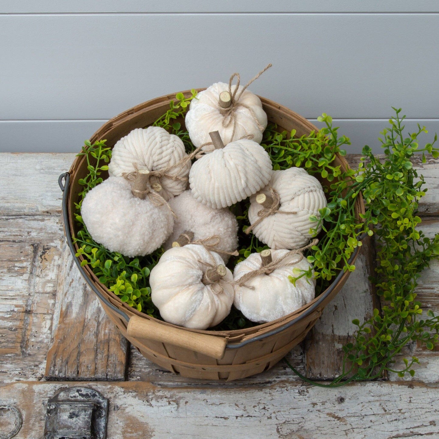 Creamy Soft Fabric Pumpkins (Set Of 09)