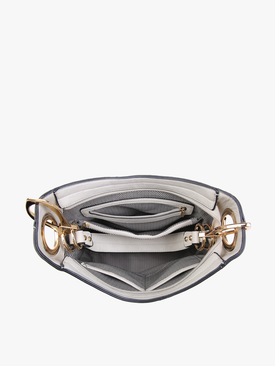 Rochelle Crocodile Print Hobo Bag: Coffee