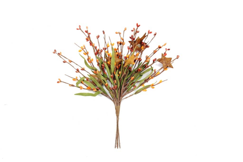 Rice Berry Pick W/Stars, 12in, Hw, Sunset/Orange