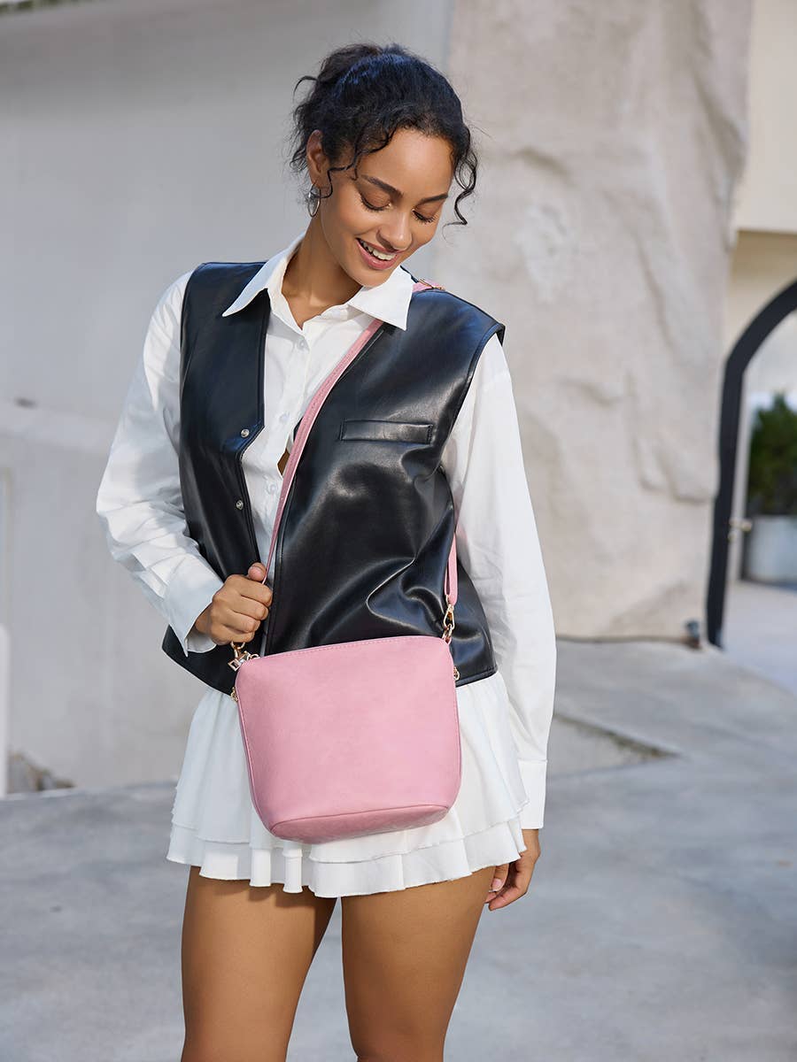Dylan Crossbody w/ 2 Side Tassel Zippers: Mustard