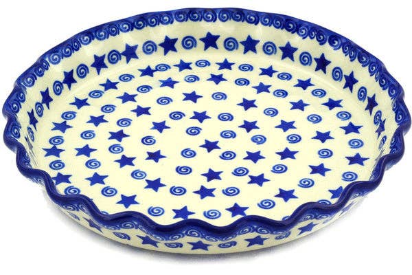 Fluted Pie Dish 10" Stars And Fireworks