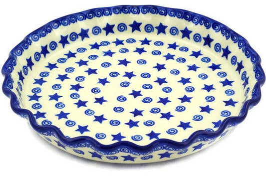 Fluted Pie Dish 10" Stars And Fireworks
