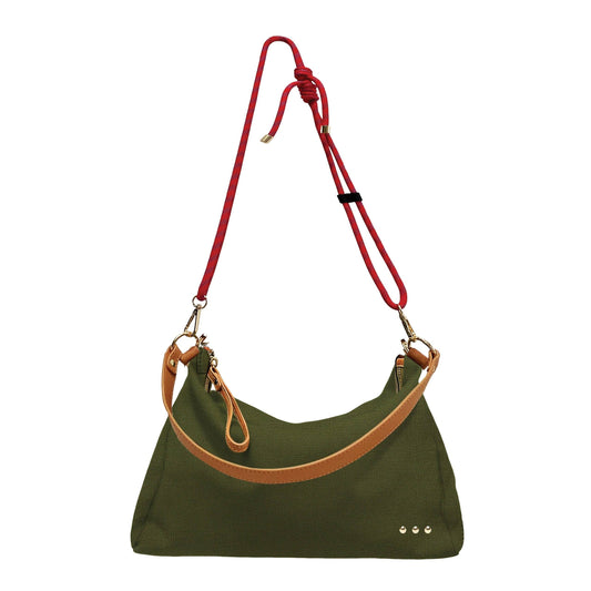 Cosette Canvas Shoulder Bag: Olive