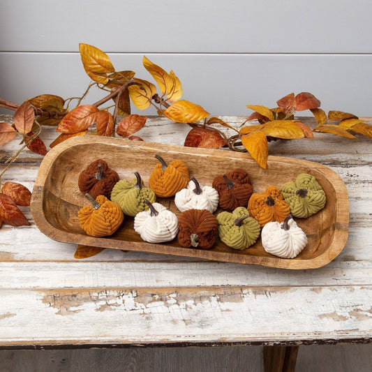 Mini Corduroy Harvest Pumpkins (Set Of 12)