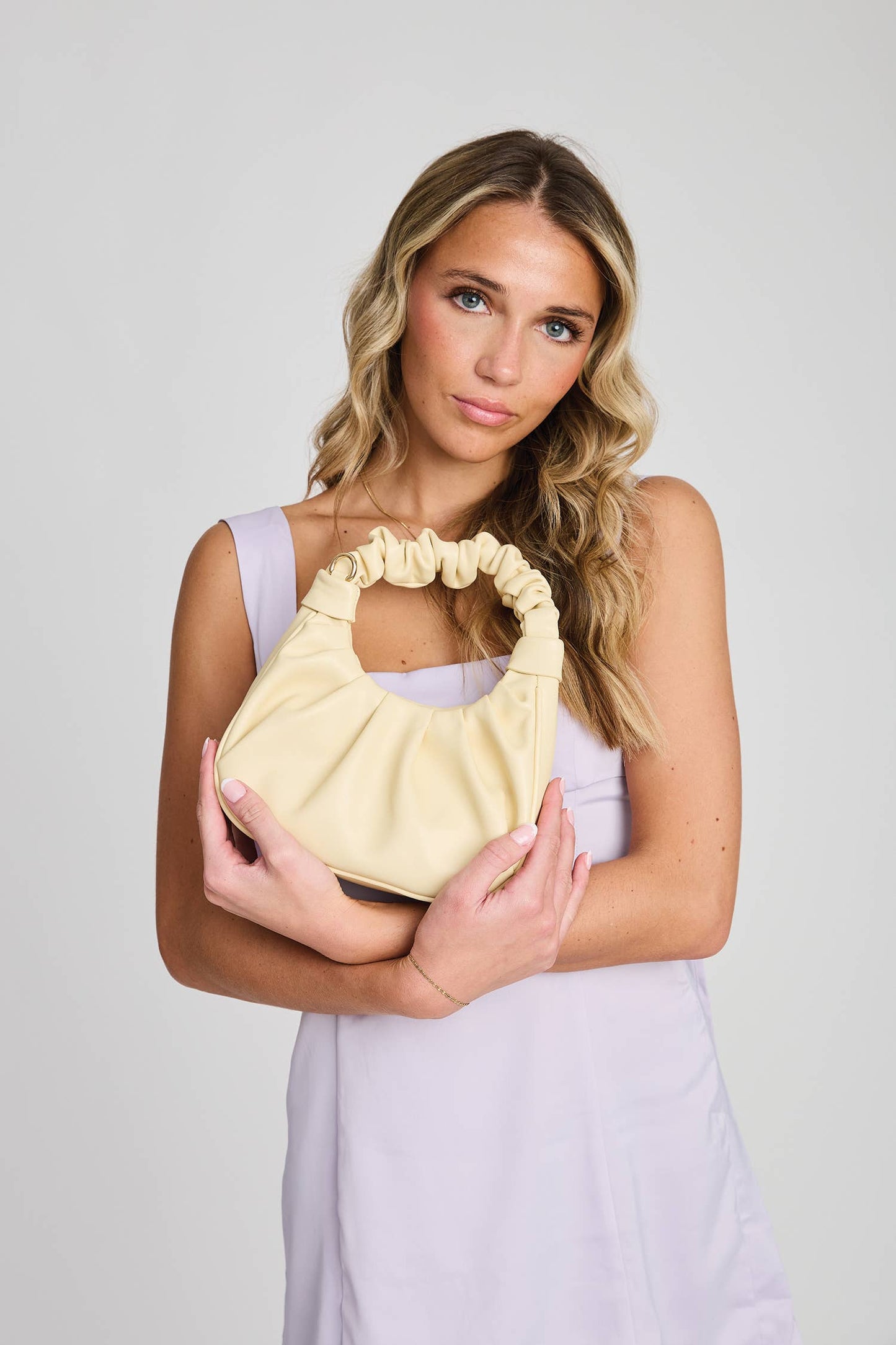 Berkley Ruched Shoulder Bag – Vegan Leather Bag Sunflower