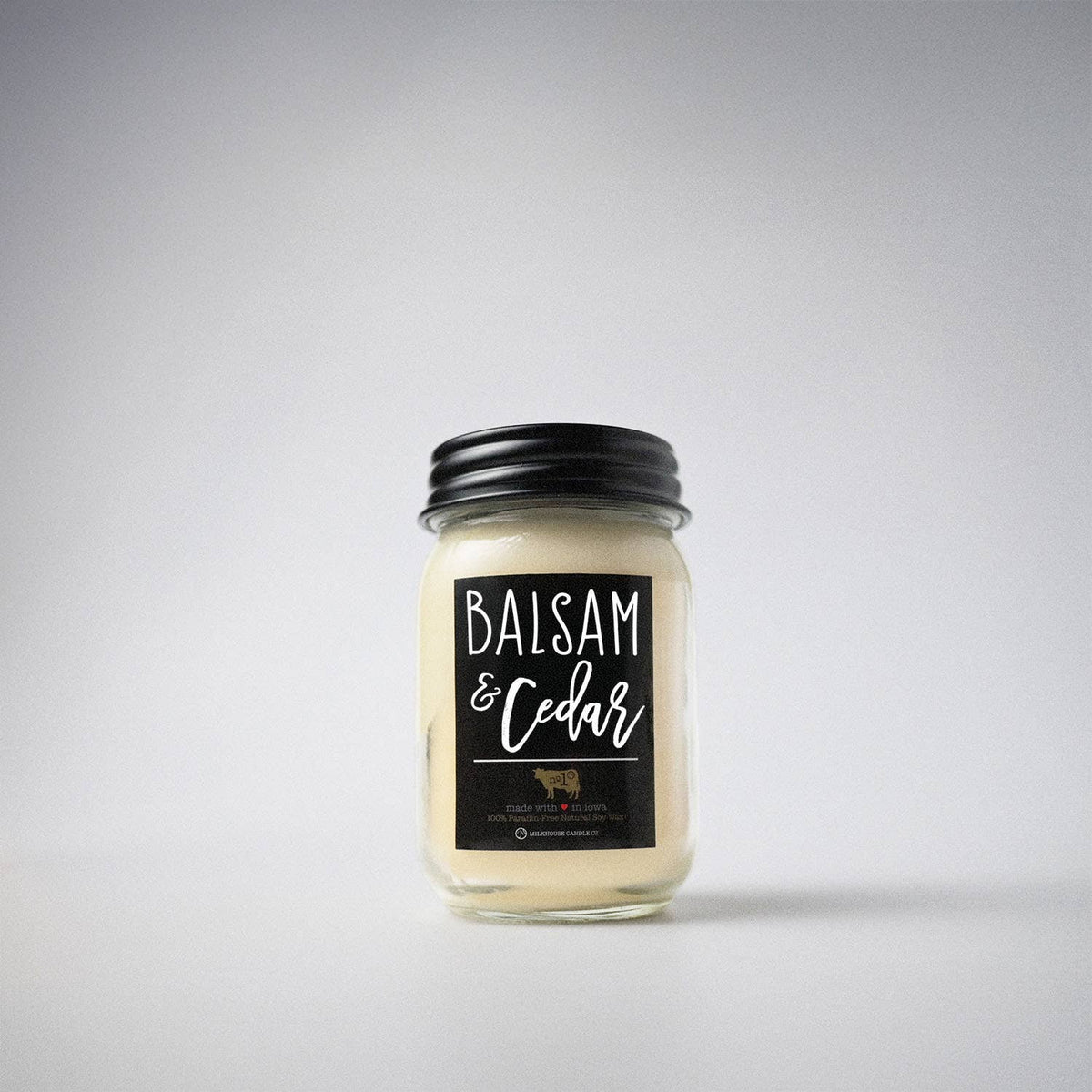 13 oz Mason Jar Christmas Candle: Balsam & Cedar
