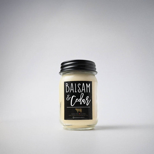 13 oz Mason Jar Christmas Candle: Balsam & Cedar
