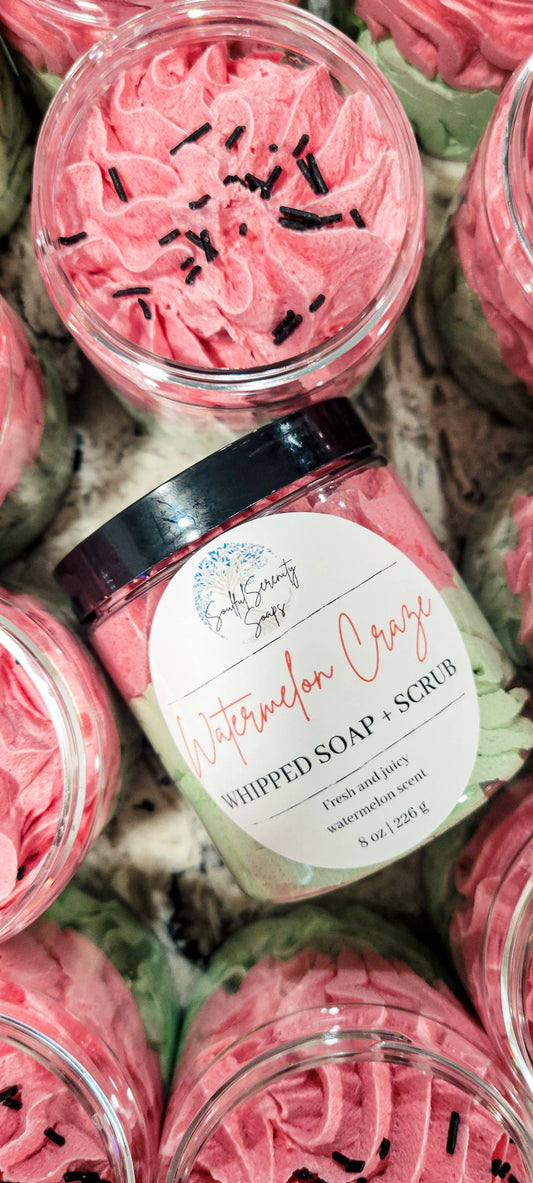 Watermelon Craze Whipped Soap + Scrub: Small (4 oz)