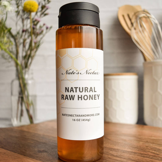 Natural Raw Honey, 1 lb Plastic Squeeze Bottle
