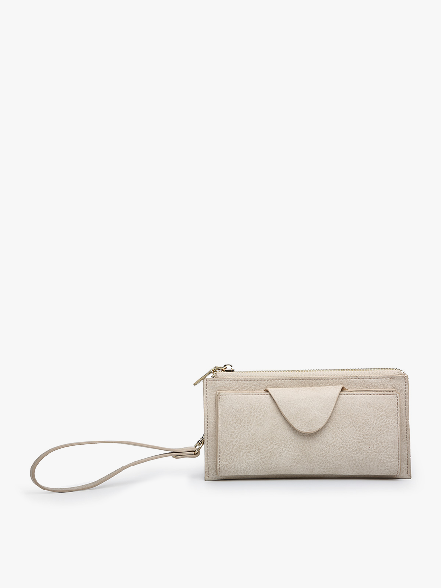 Kyla RFID Wallet w/ Snap Closure: Cow-White