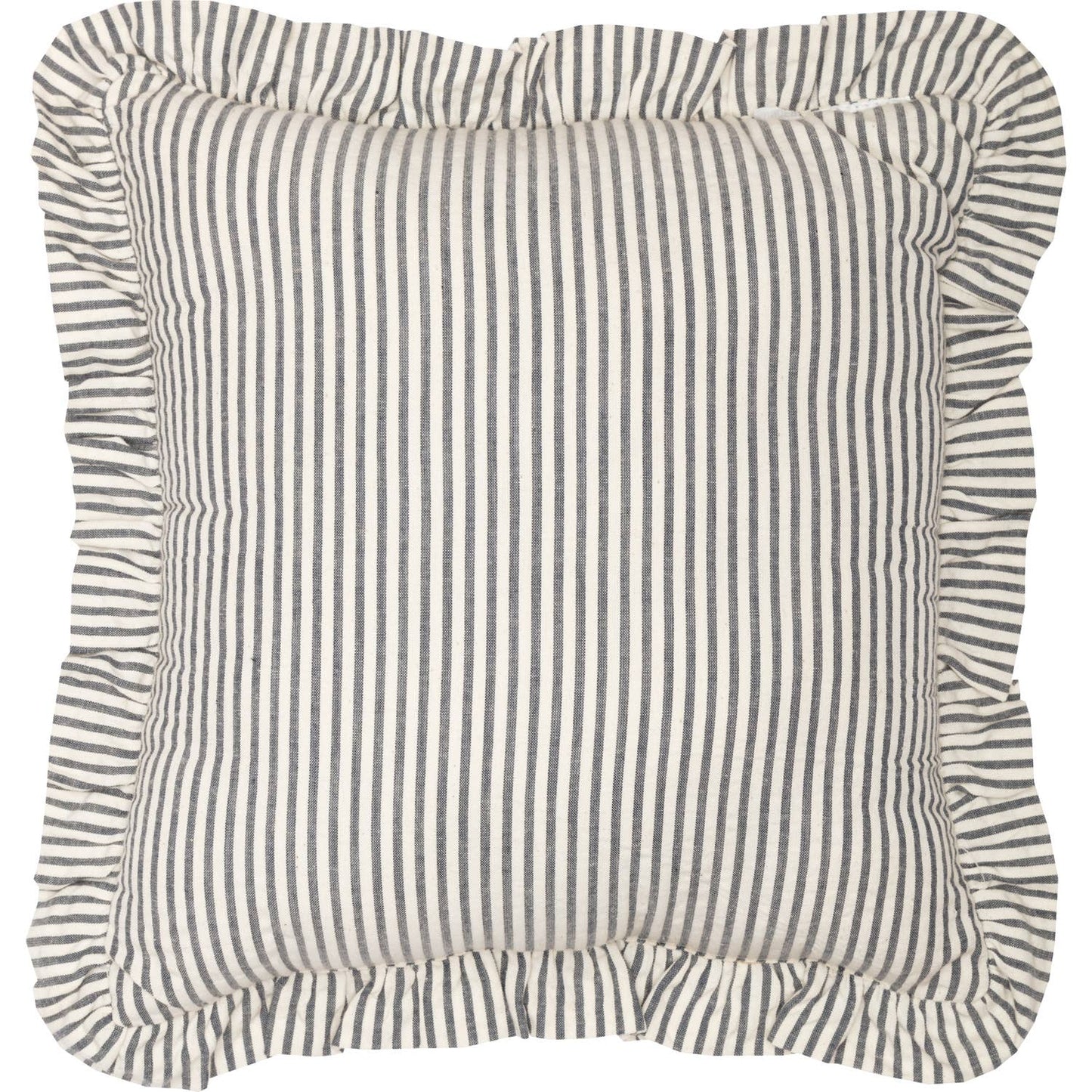 Farmhouse Ticking Stripe Pillow 12x12 – Blue Seersucker
