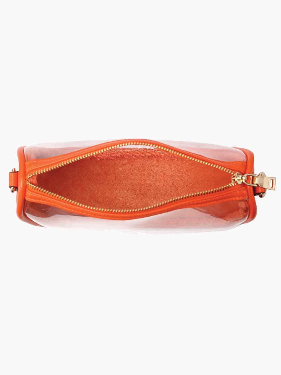 Peyton Clear Banana Crossbody Bag: Silver