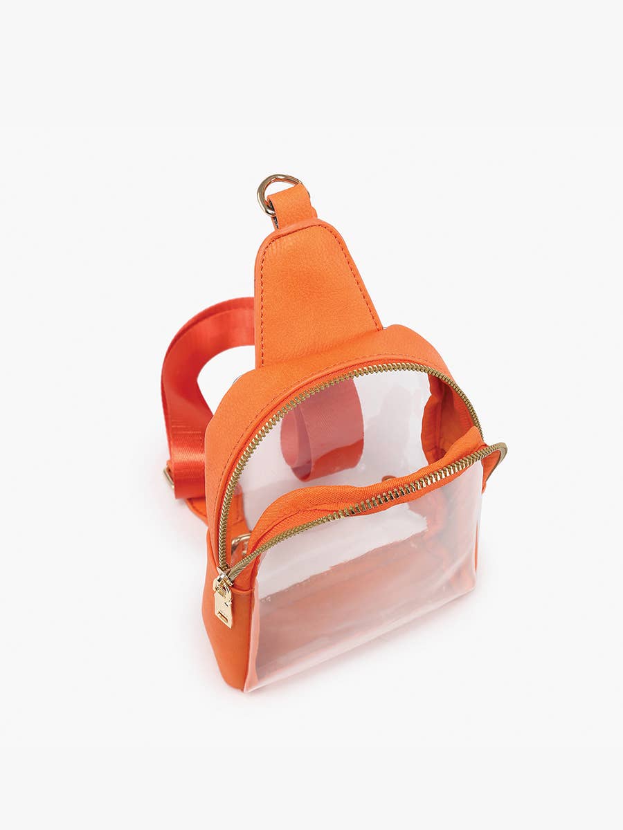 Ellen Clear Sling Bag w/ Removable Guitar Strap: Red