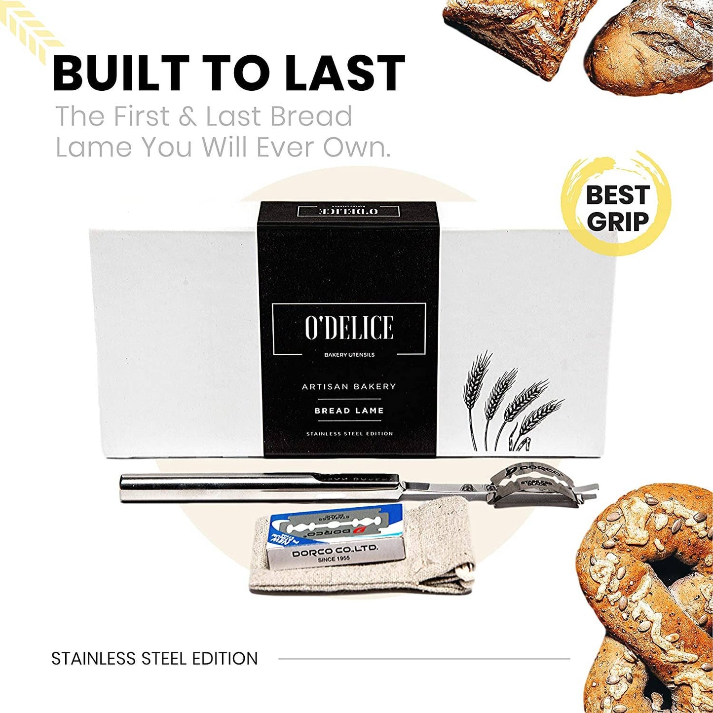Stainless Steel Bread Lame with Storage and Blades