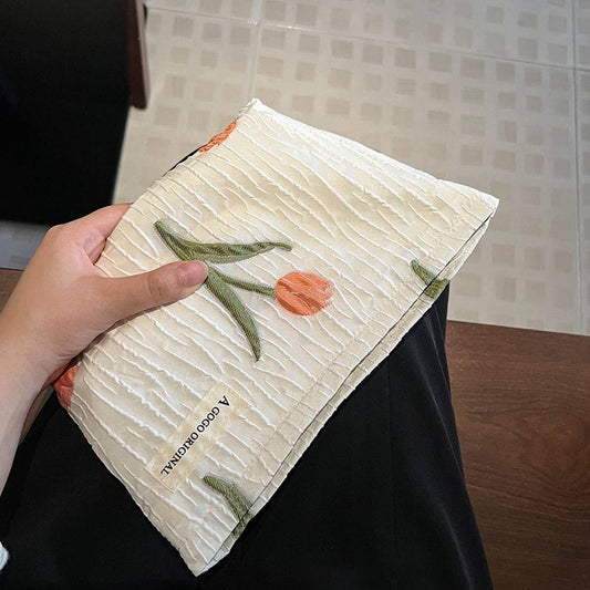 Floral Tulip Cosmetic Bag Large Travel Pouch