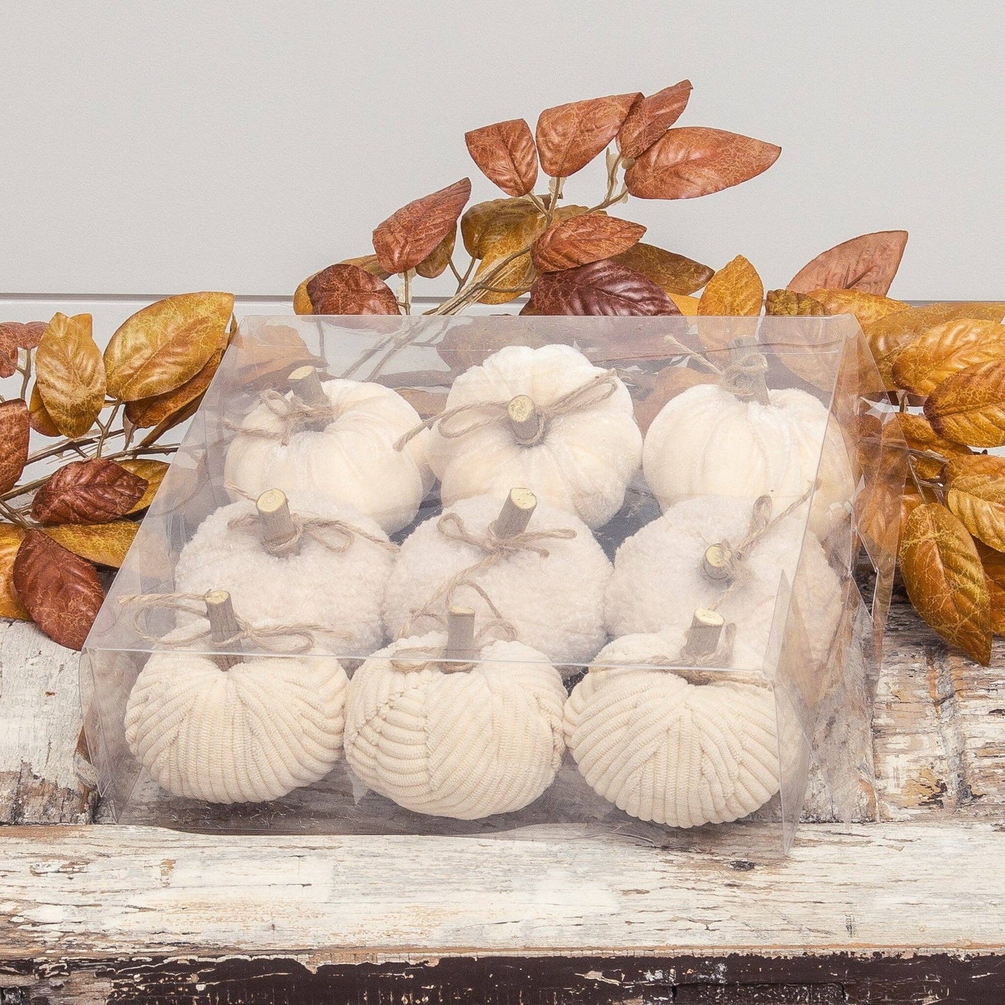 Creamy Soft Fabric Pumpkins (Set Of 09)