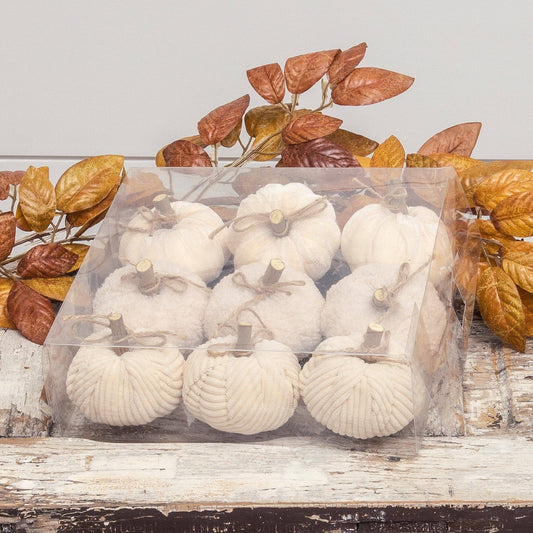 Creamy Soft Fabric Pumpkins (Set Of 09)