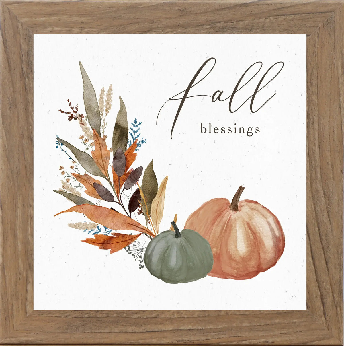 Fall Blessings Pumpkin Autumn 8" x 8"