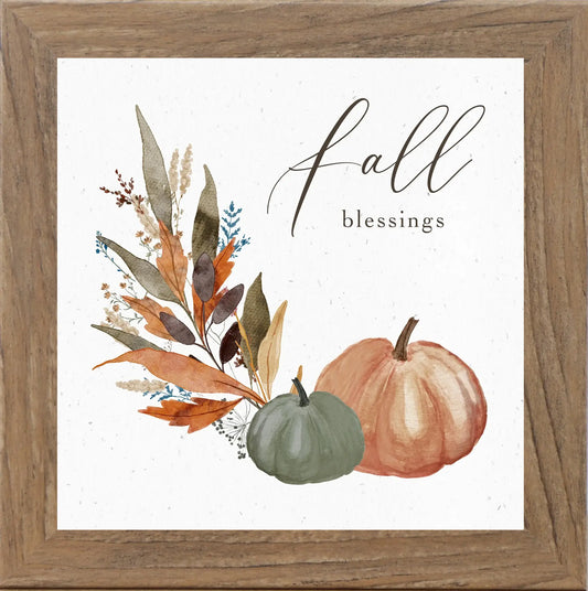 Fall Blessings Pumpkin Autumn 8" x 8"