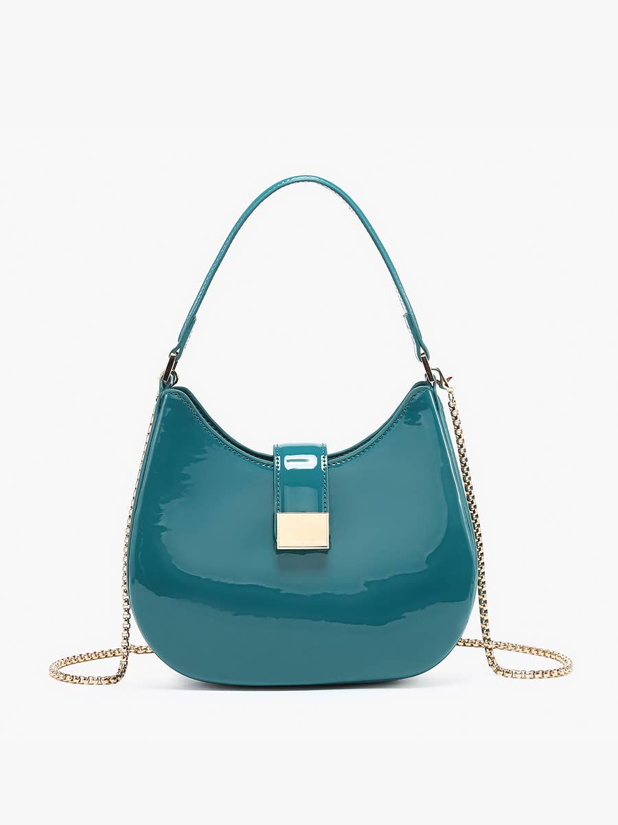 Malta Saddle/Crossbody Bag – Chain Strap Style : Teal