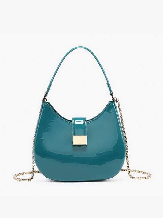 Malta Saddle/Crossbody Bag – Chain Strap Style : Teal