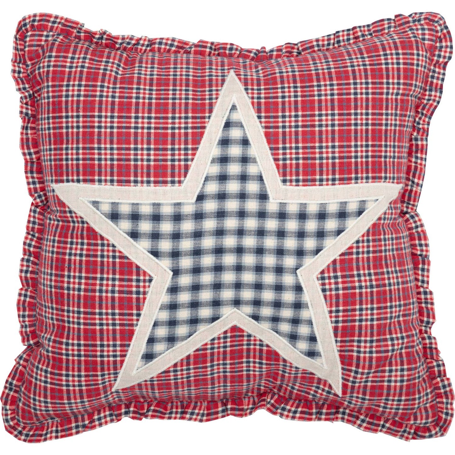 Red White Blue Applique Star Pillow 12x12 (Hatteras)