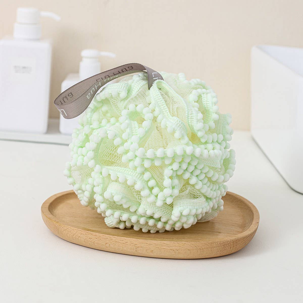 LARGE BATH POUF SUPER SOFT BATH POUF: Green