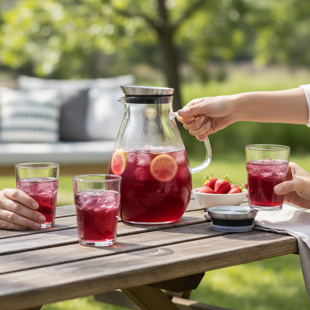 Mitbak - Glass Pitcher with SS Lid, 2.5L