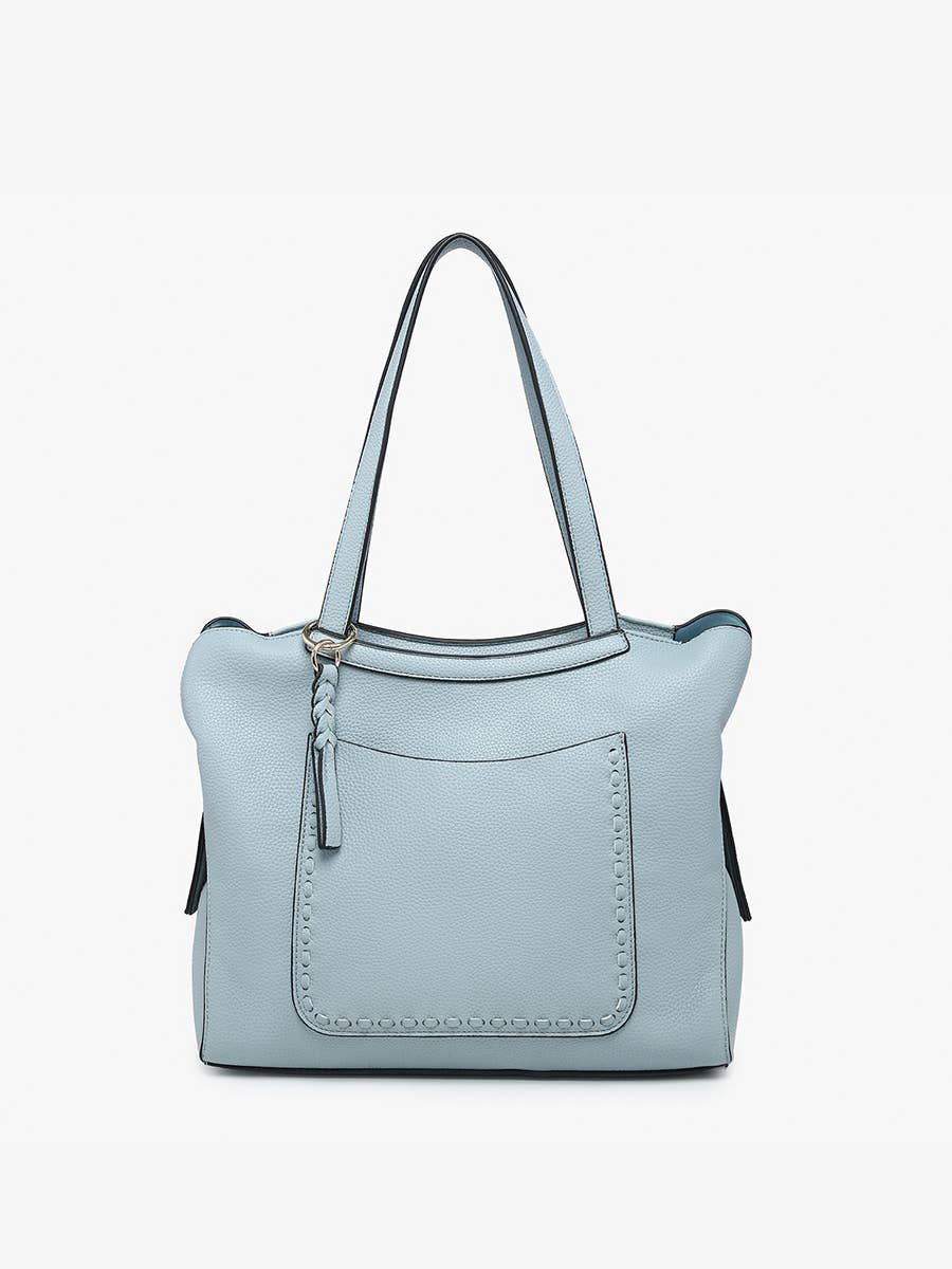 Hunter Pocket-Front Distressed Tote: Baby Blue