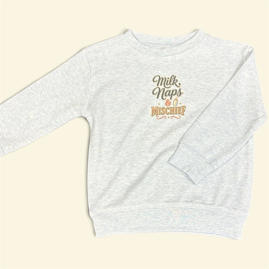 Milk Naps & Mischief Long Sleeved Tee