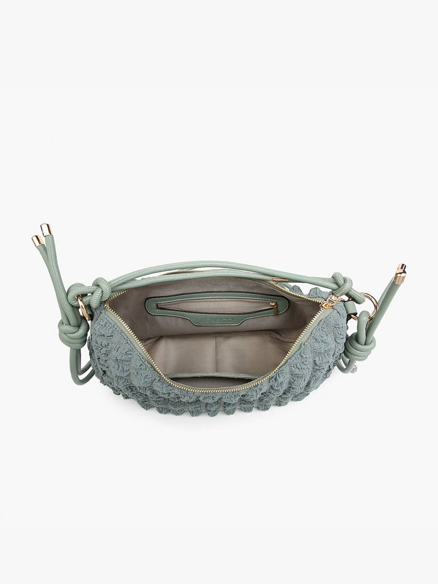 Nelly Quilted Puffy Shoulder Bag – Knotted Strap: Espresso