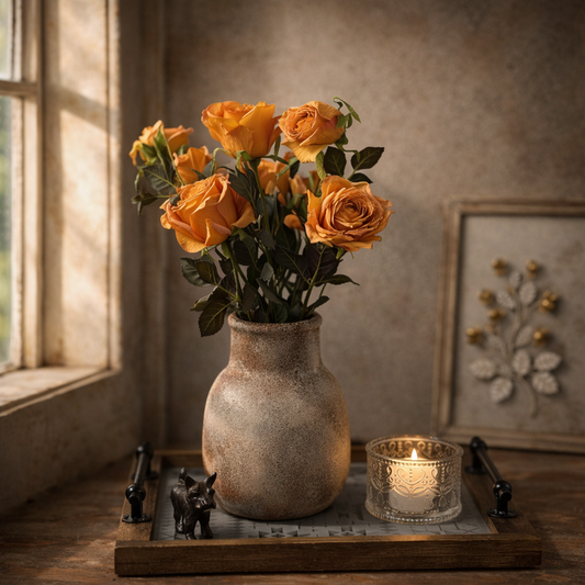 Rustic Aged Terracotta Vase: Tall Vase