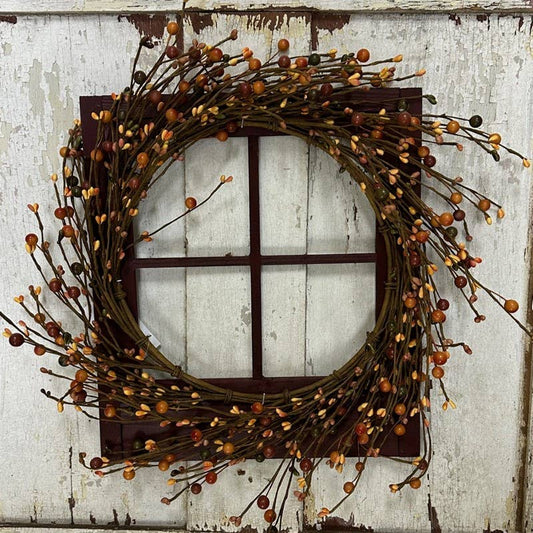 Mixed Berry Wreath Orange/Green/Brown (10in Rim)