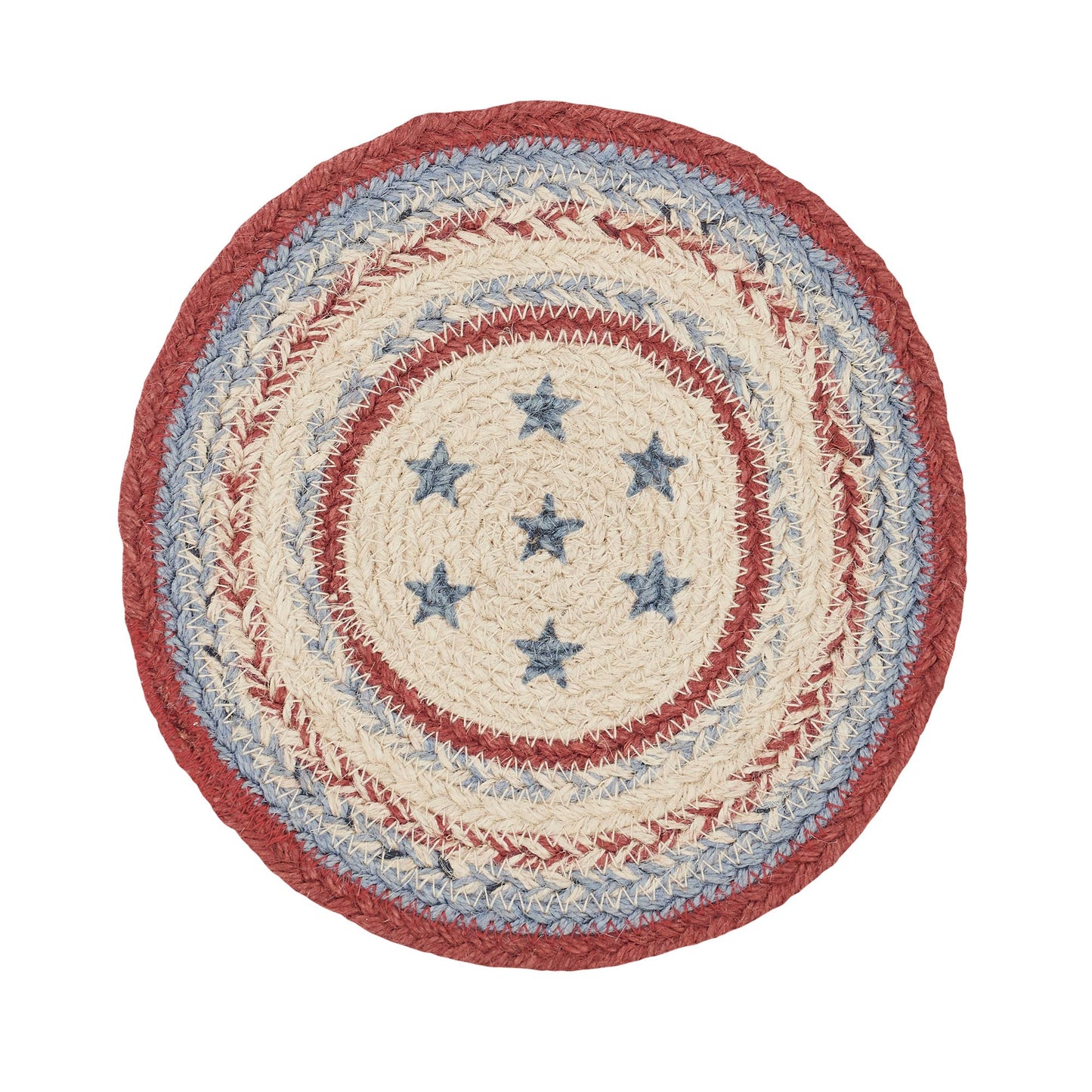 Celebration Americana Braided Jute Trivet 8" Patriotic Star