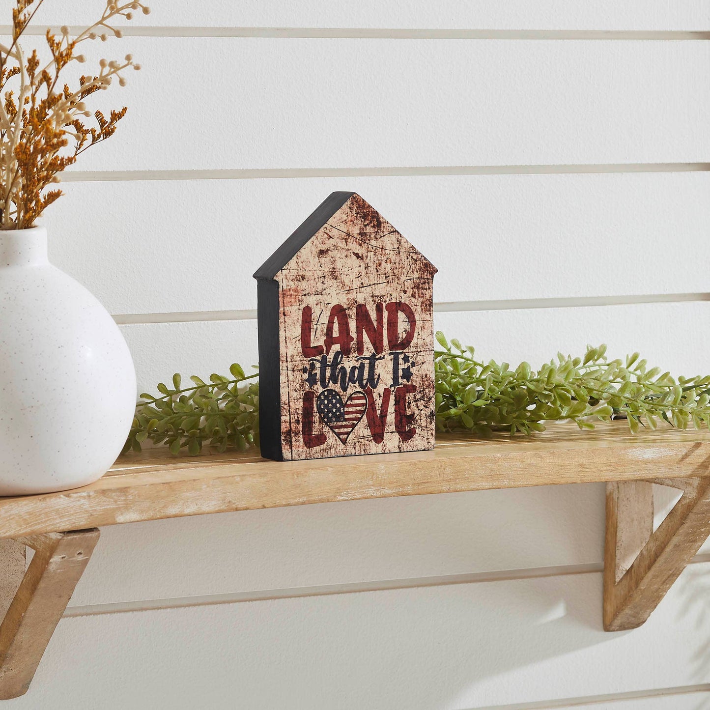 Patriotic House Block Sign “Land That I Love” 6x4