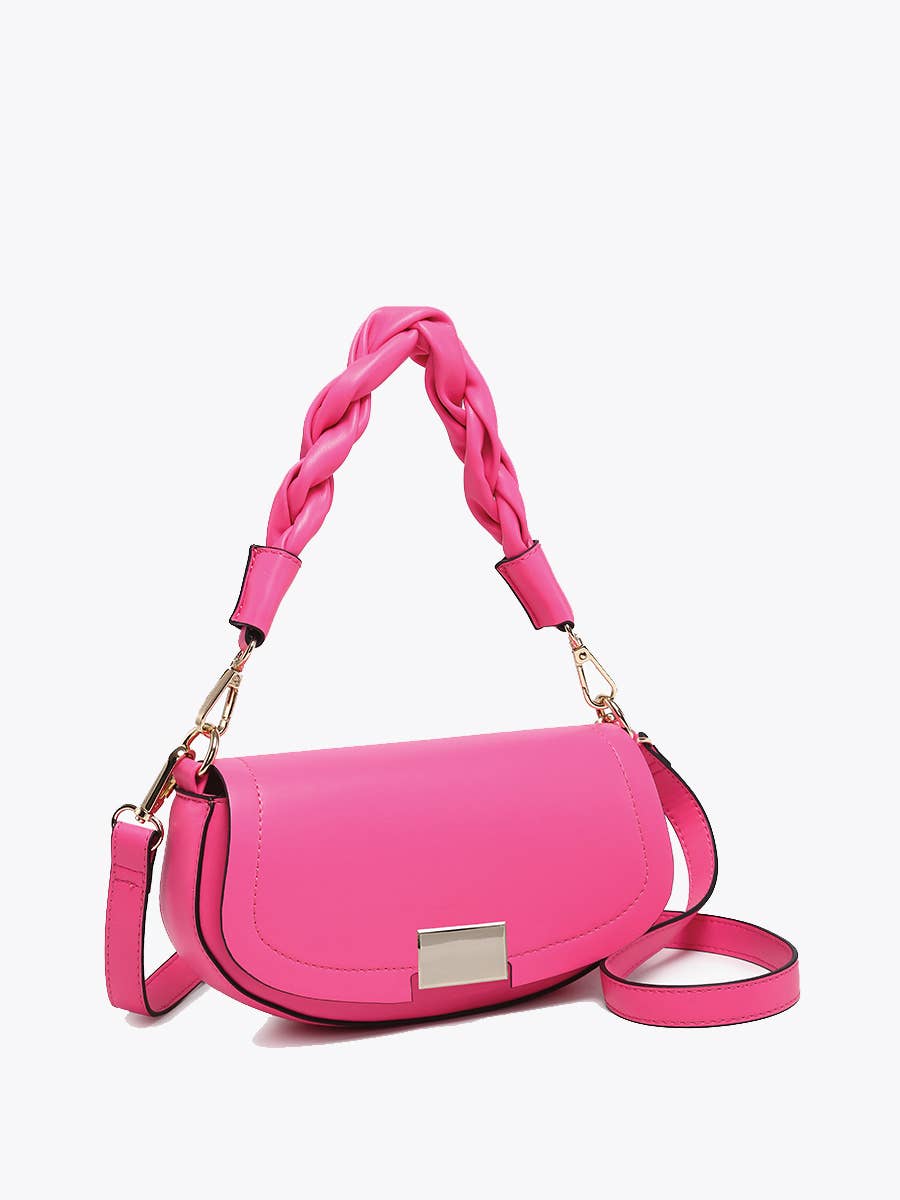 Nylah Flapover Crossbody – Woven Strap Bag | EH2708 : Silver