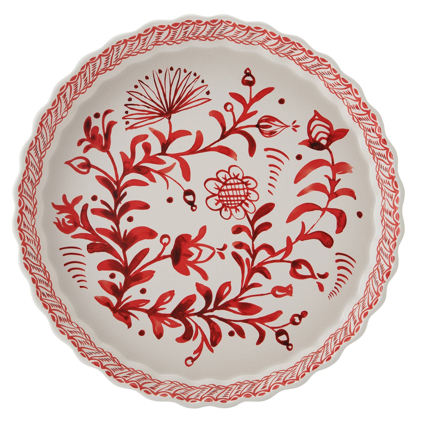 Fitz and Floyd Sicily Red 10.5In Pie Plate