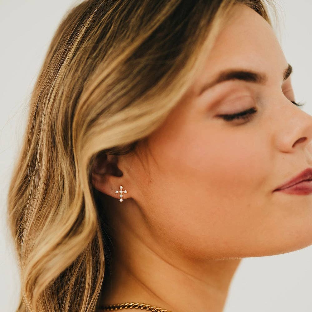 Diamond Cross Stud