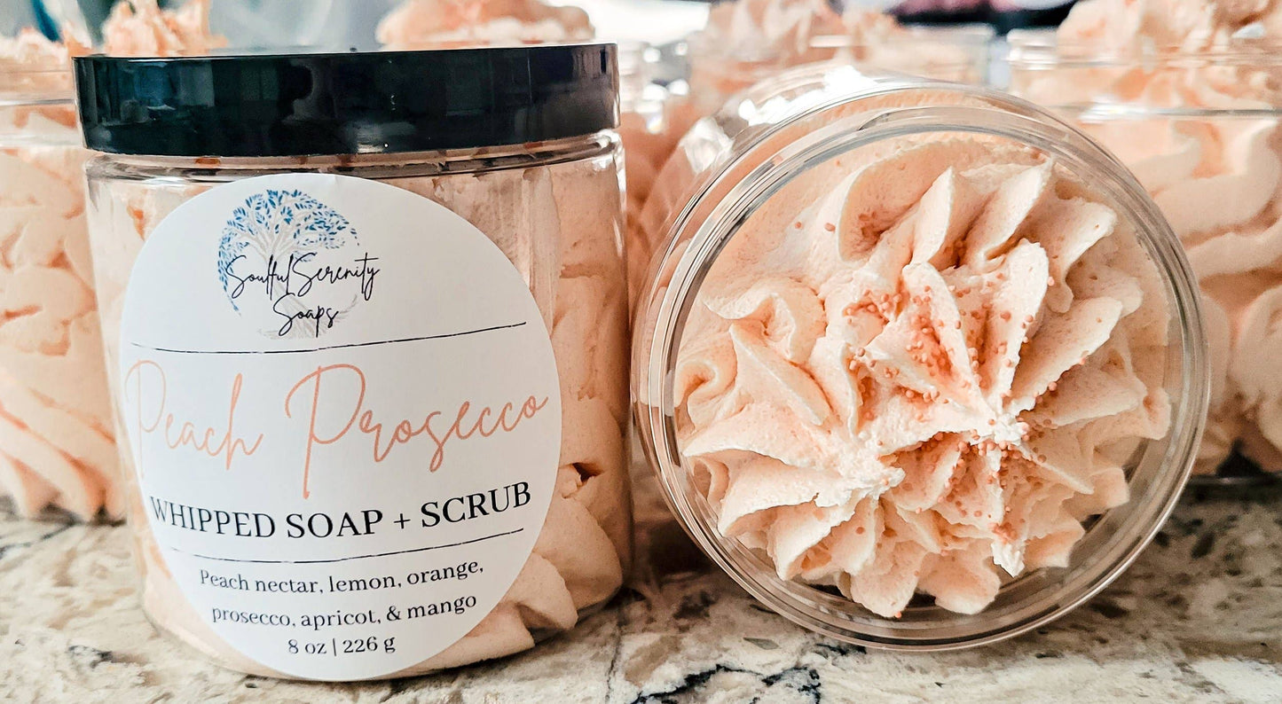 Peach Prosecco Whipped Soap + Scrub