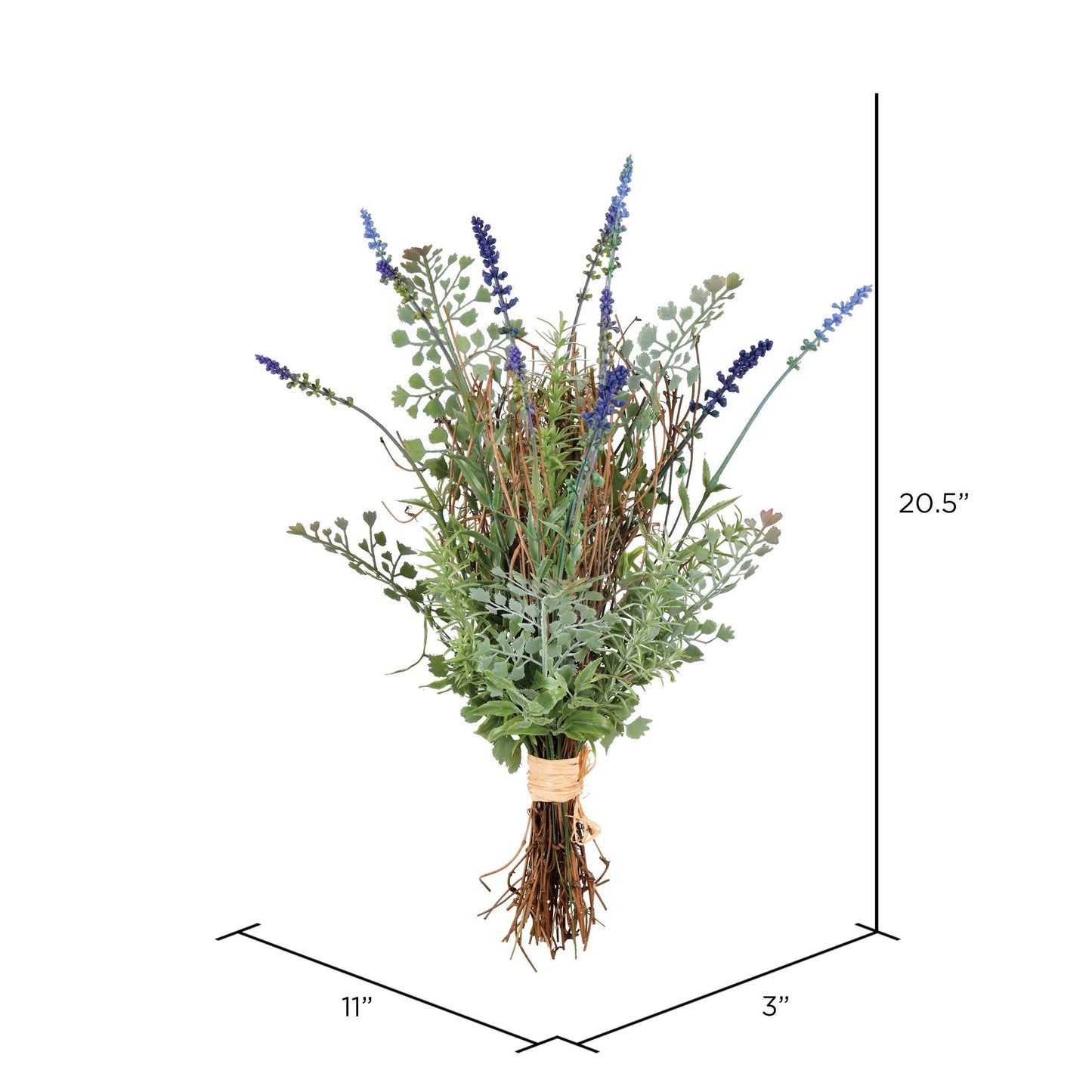 Vickerman 20.5" Artificial Lavender Bush.: Green / Plastic / 20.5"