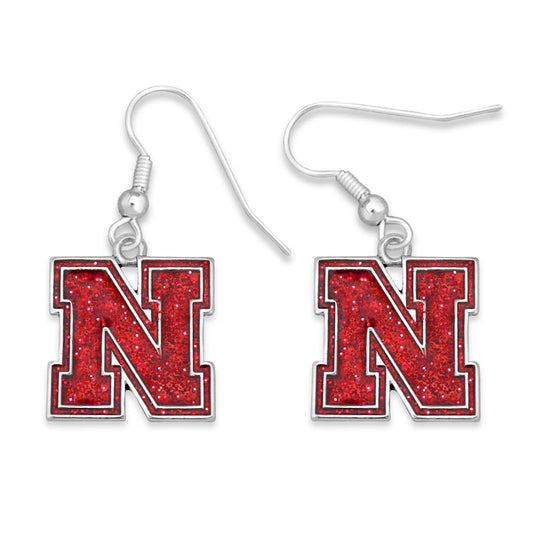 Nebraska Cornhuskers Game Day Glitter Earrings