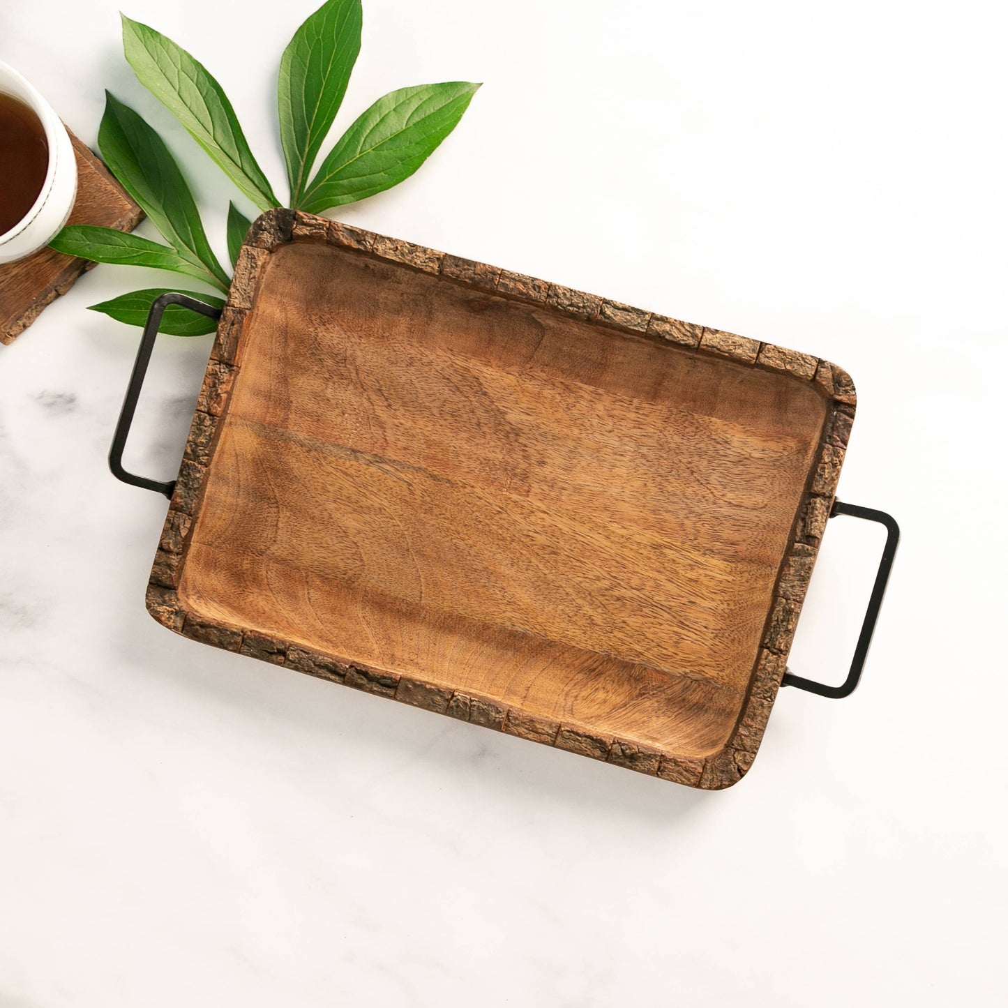 Artisan Wood Bark 14x10x1 Natural Mango Bark Wood Tray