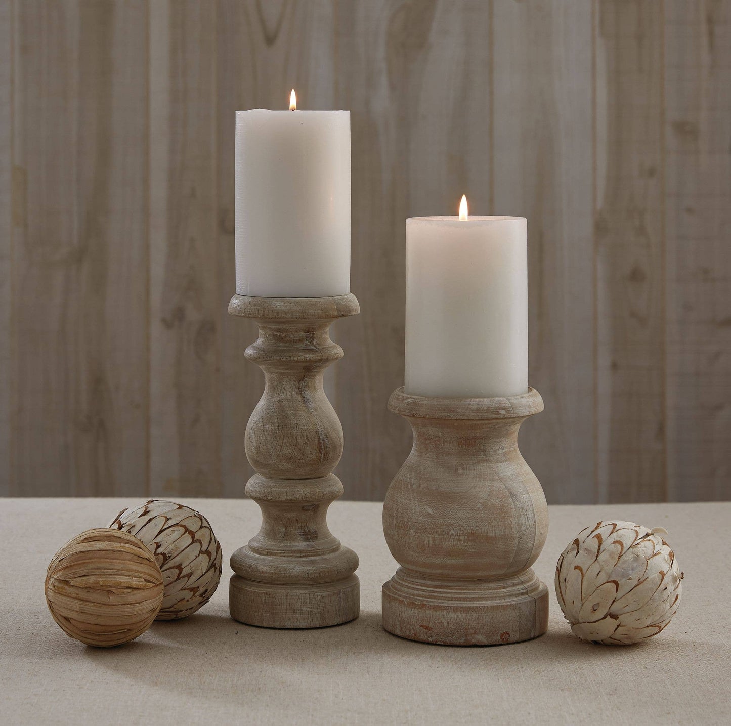 Jenny Candlestick Tall - White Washed