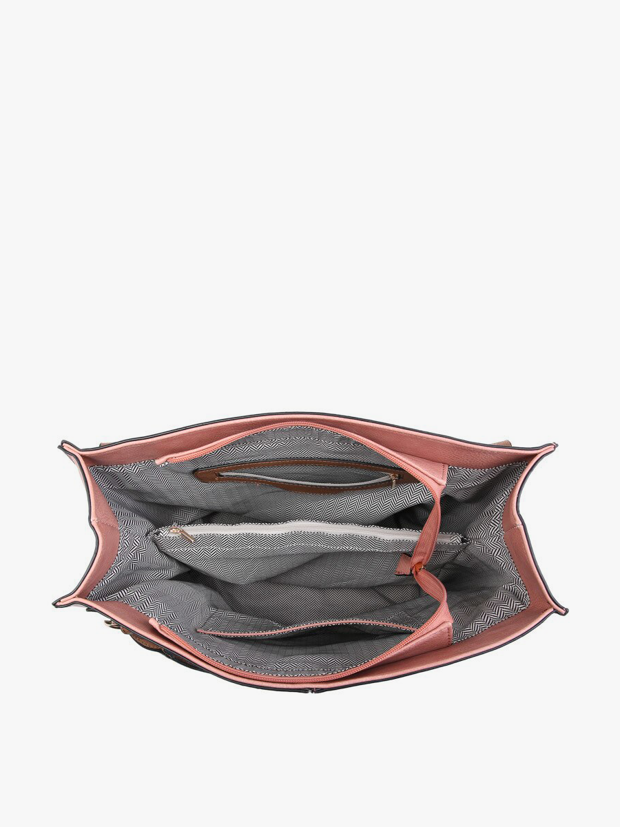 Connar Distressed Side Pocket Tote: Black