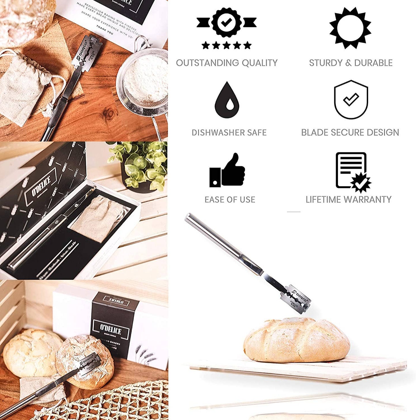 Stainless Steel Bread Lame with Storage and Blades