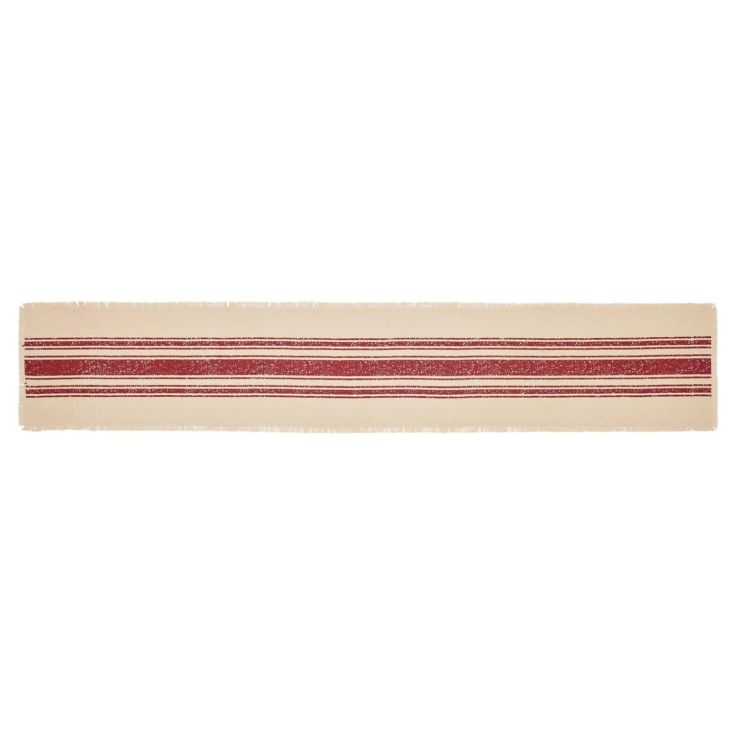 Burlap Red Stripe Runner 12x72