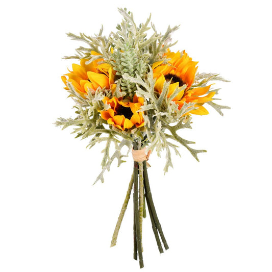 Vickerman 14" Yellow Sunflower Succulent Bouquet